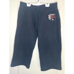 Disney Parks Disneyland 55 Black Crop Sweatpants Women's Large Mickey